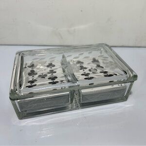 Vintage etched Crystal card holder